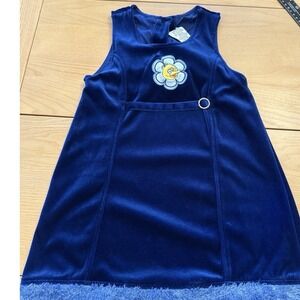 Vintage Velvet Blue Big Bird Dress Size 5T Sesame Street  Y2K Faux Boa Hem Retro